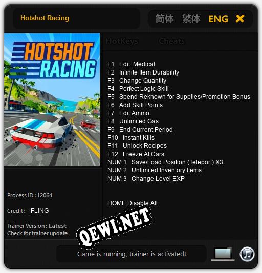 Hotshot Racing: Трейнер +15 [v1.1]
