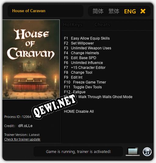 House of Caravan: Трейнер +13 [v1.9]