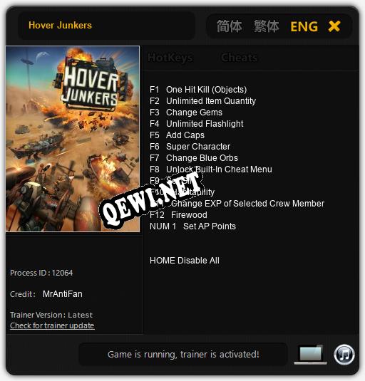 Hover Junkers: ТРЕЙНЕР И ЧИТЫ (V1.0.70)