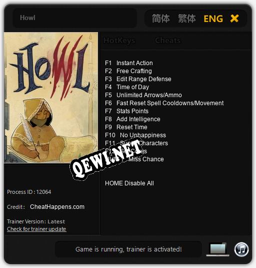 Howl: Читы, Трейнер +13 [CheatHappens.com]