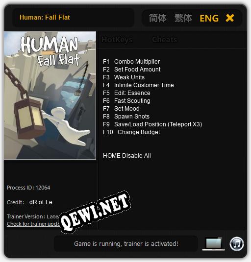 Трейнер для Human: Fall Flat [v1.0.8]