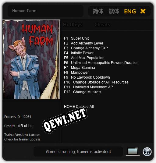 Human Farm: ТРЕЙНЕР И ЧИТЫ (V1.0.34)