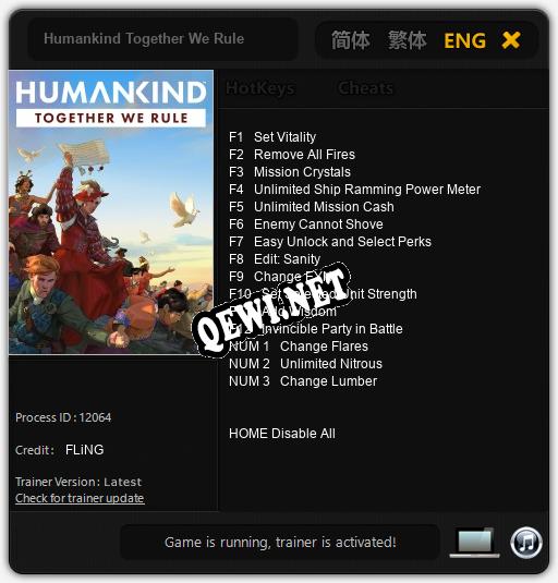 Трейнер для Humankind Together We Rule [v1.0.6]