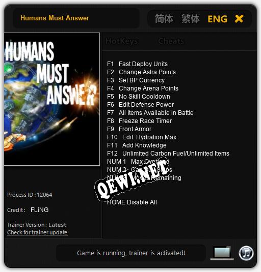 Трейнер для Humans Must Answer [v1.0.7]