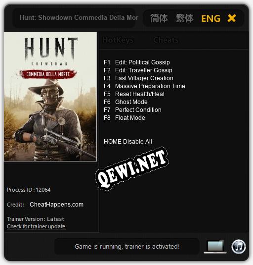 Трейнер для Hunt: Showdown Commedia Della Morte [v1.0.8]