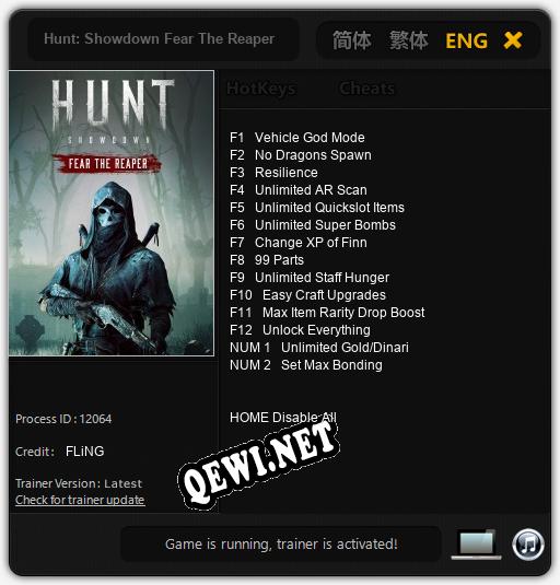 Трейнер для Hunt: Showdown Fear The Reaper [v1.0.4]
