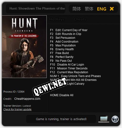 Hunt: Showdown The Phantom of the Catacombs: Читы, Трейнер +15 [CheatHappens.com]