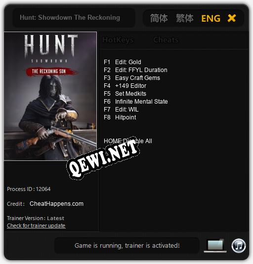 Hunt: Showdown The Reckoning: ТРЕЙНЕР И ЧИТЫ (V1.0.16)