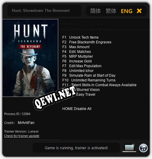 Трейнер для Hunt: Showdown The Revenant [v1.0.1]