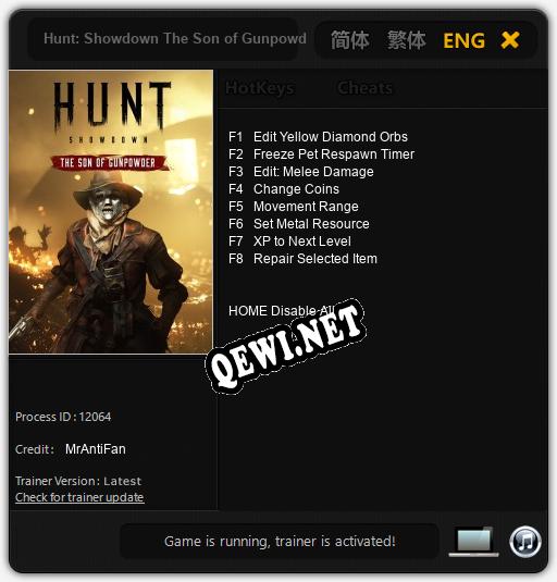 Hunt: Showdown The Son of Gunpowder: ТРЕЙНЕР И ЧИТЫ (V1.0.31)