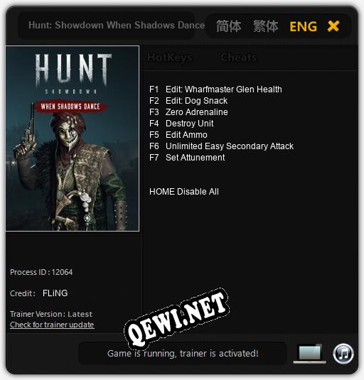 Трейнер для Hunt: Showdown When Shadows Dance [v1.0.6]
