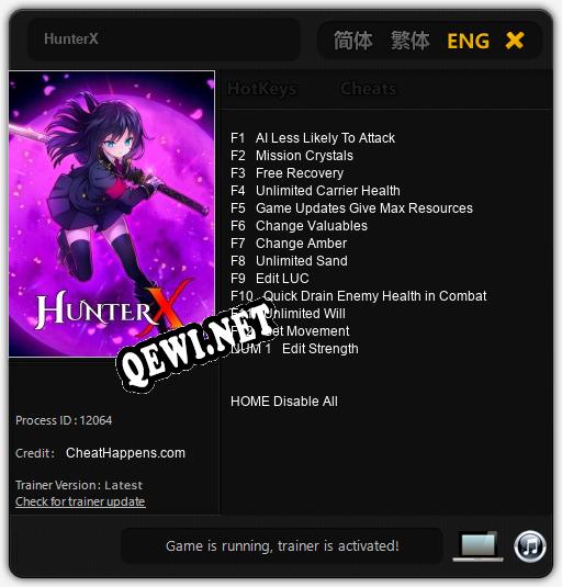 HunterX: Читы, Трейнер +13 [CheatHappens.com]
