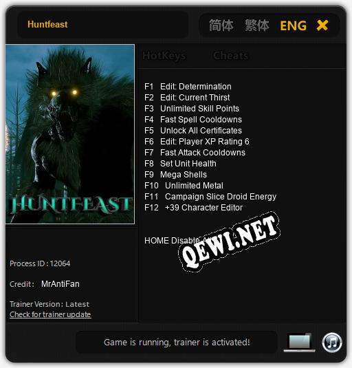 Трейнер для Huntfeast [v1.0.7]