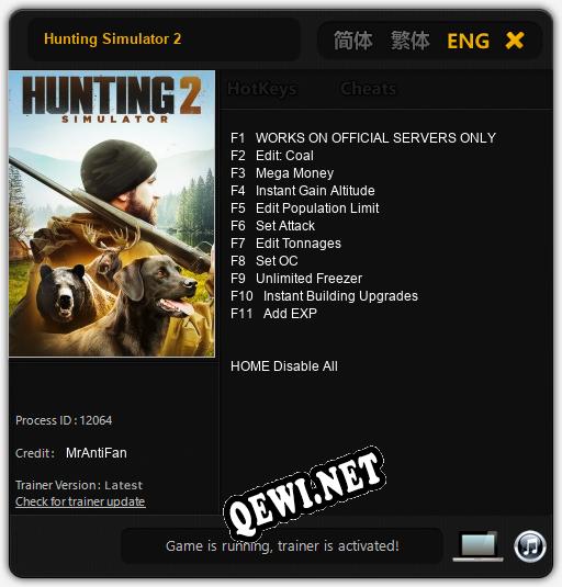 Трейнер для Hunting Simulator 2 [v1.0.1]