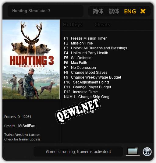 Hunting Simulator 3: Трейнер +13 [v1.4]