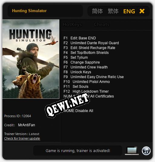 Hunting Simulator: ТРЕЙНЕР И ЧИТЫ (V1.0.29)