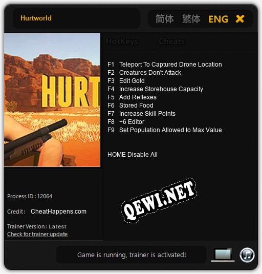 Трейнер для Hurtworld [v1.0.9]