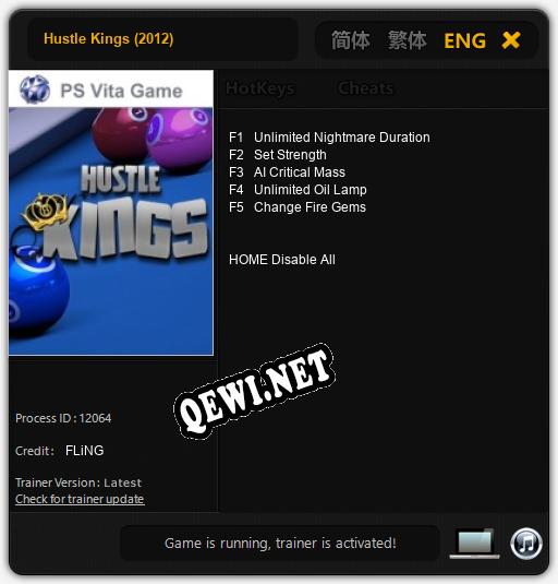 Трейнер для Hustle Kings (2012) [v1.0.6]