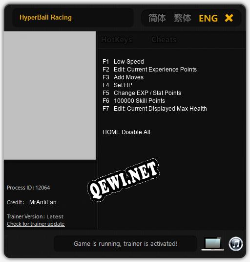 HyperBall Racing: Трейнер +14 [v1.5]
