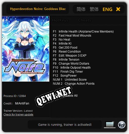 Hyperdevotion Noire: Goddess Black Heart: Читы, Трейнер +14 [MrAntiFan]