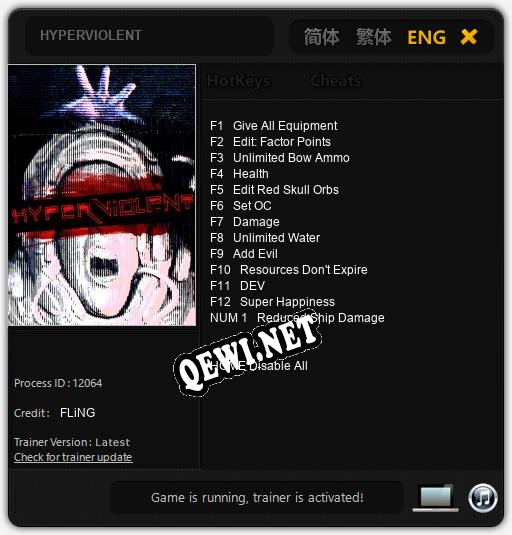HYPERVIOLENT: Трейнер +13 [v1.6]