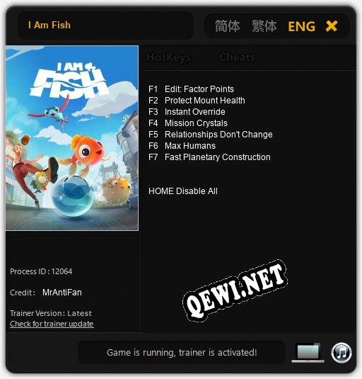 Трейнер для I Am Fish [v1.0.8]