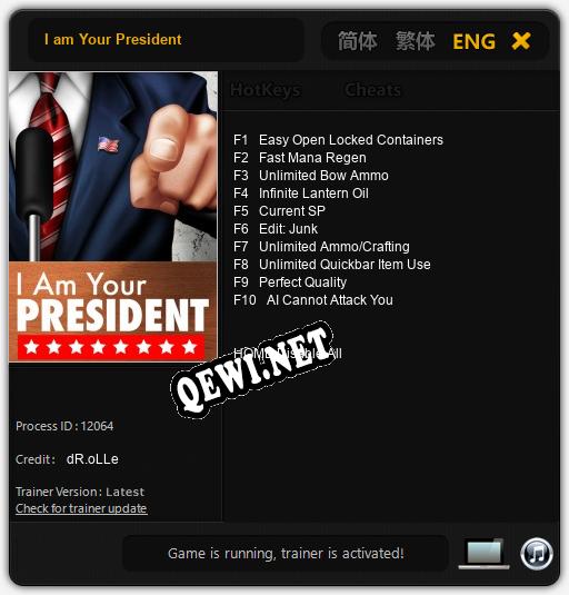 I am Your President: ТРЕЙНЕР И ЧИТЫ (V1.0.84)