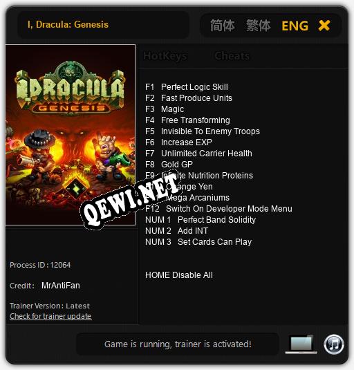 I, Dracula: Genesis: Трейнер +15 [v1.3]