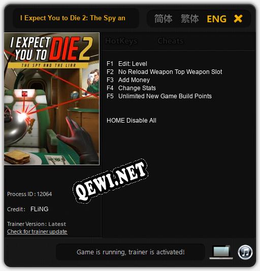 I Expect You to Die 2: The Spy and the Liar: Читы, Трейнер +5 [FLiNG]