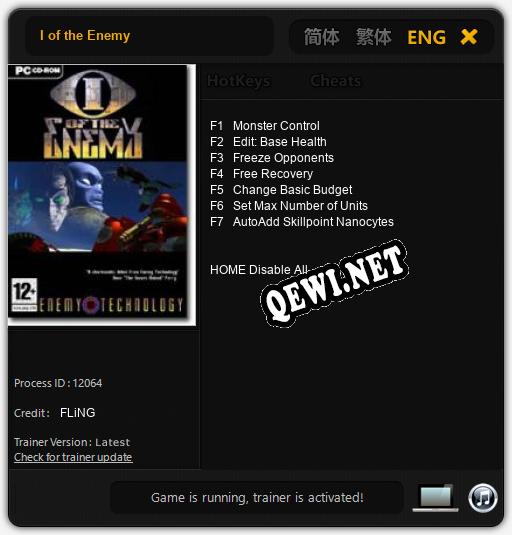 I of the Enemy: Трейнер +7 [v1.2]