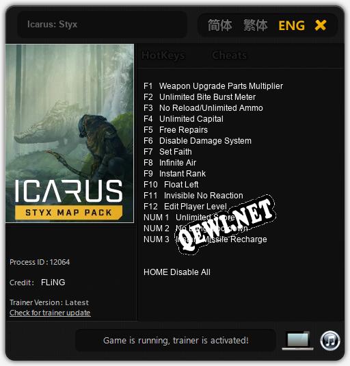 Icarus: Styx: ТРЕЙНЕР И ЧИТЫ (V1.0.15)
