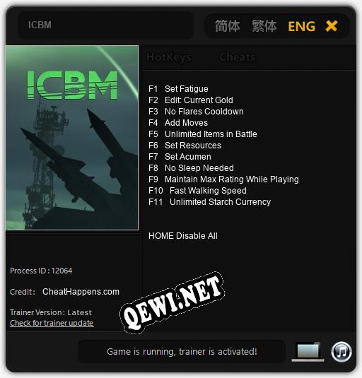ICBM: Трейнер +11 [v1.7]
