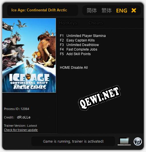 Трейнер для Ice Age: Continental Drift Arctic Games [v1.0.4]