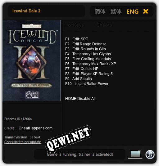 Icewind Dale 2: Трейнер +10 [v1.5]