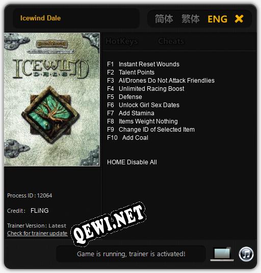 Трейнер для Icewind Dale [v1.0.9]
