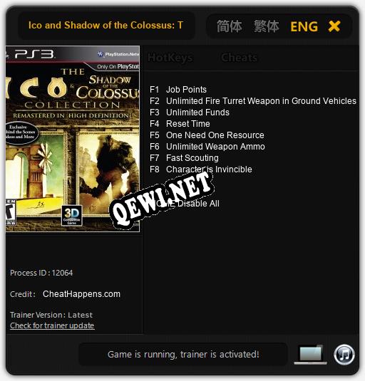 Ico and Shadow of the Colossus: The Collection: Читы, Трейнер +8 [CheatHappens.com]