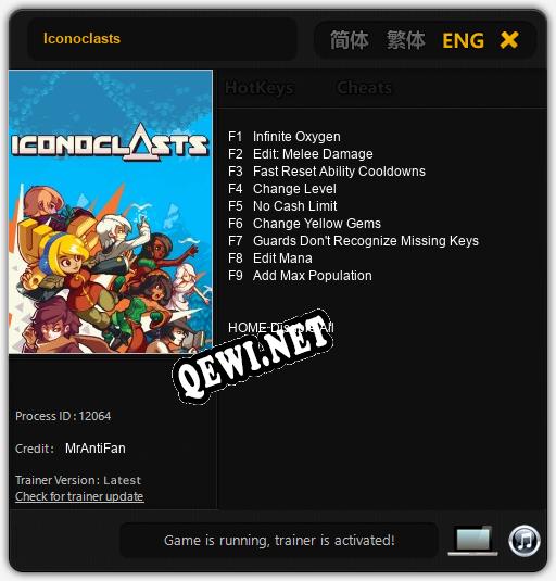 Трейнер для Iconoclasts [v1.0.4]