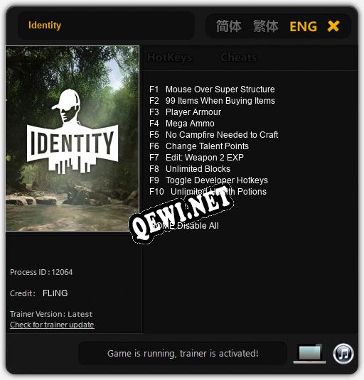 Identity: ТРЕЙНЕР И ЧИТЫ (V1.0.55)