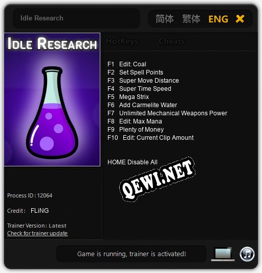 Трейнер для Idle Research [v1.0.6]