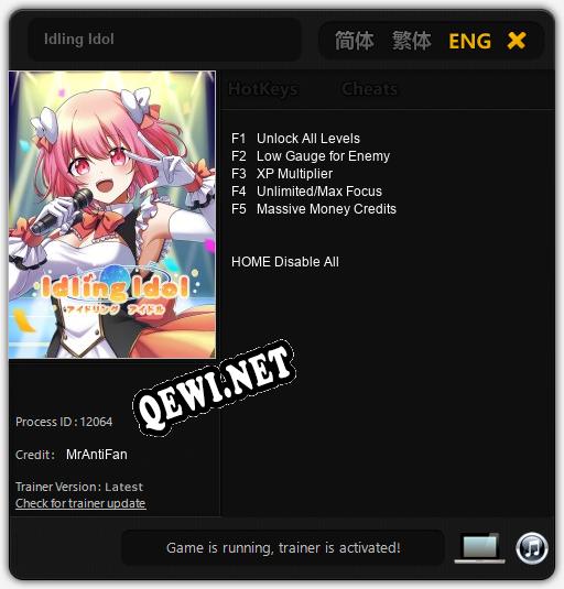 Трейнер для Idling Idol [v1.0.5]