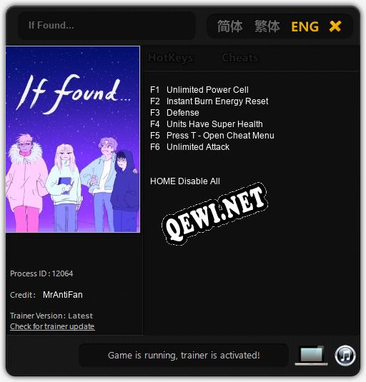 If Found...: ТРЕЙНЕР И ЧИТЫ (V1.0.85)