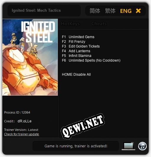 Трейнер для Ignited Steel: Mech Tactics [v1.0.2]