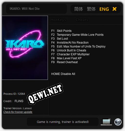 IKARO: Will Not Die: Читы, Трейнер +9 [FLiNG]