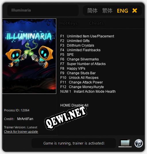 Трейнер для Illuminaria [v1.0.4]