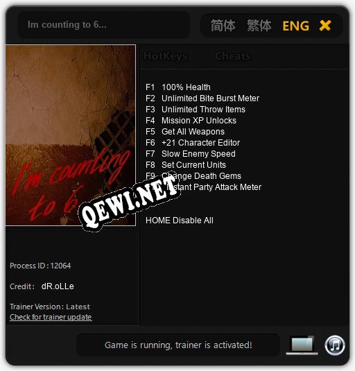 Трейнер для Im counting to 6... [v1.0.5]