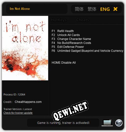 Im Not Alone: ТРЕЙНЕР И ЧИТЫ (V1.0.7)