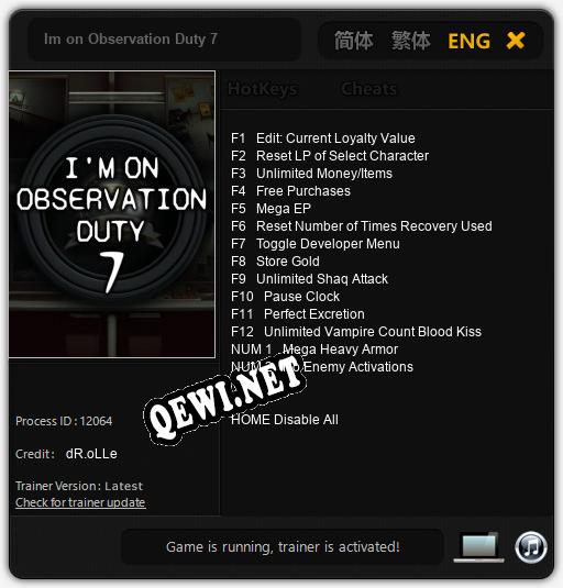 Im on Observation Duty 7: Читы, Трейнер +14 [dR.oLLe]