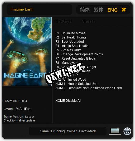 Imagine Earth: ТРЕЙНЕР И ЧИТЫ (V1.0.26)