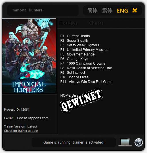Immortal Hunters: Трейнер +11 [v1.1]
