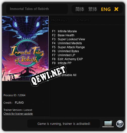 Immortal Tales of Rebirth: Читы, Трейнер +9 [FLiNG]
